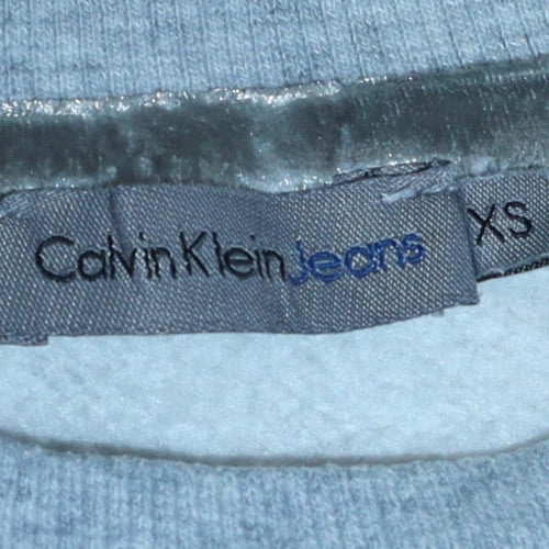 Womens UK Size XS Calvin Klein Jeans Grey Pullover Sweatshirt