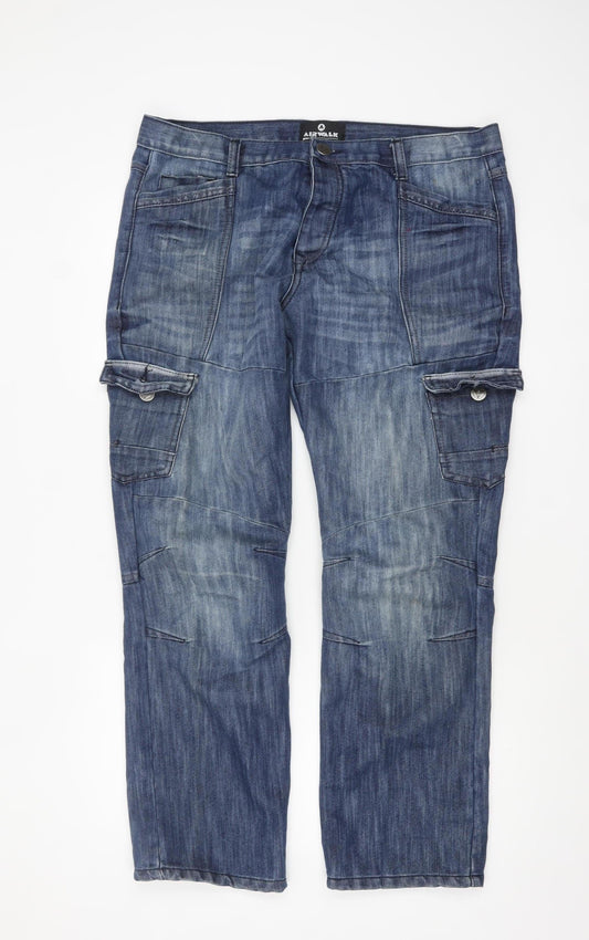Mens UK Size 36S AIRWALK Regular Fit Straight Blue Jeans