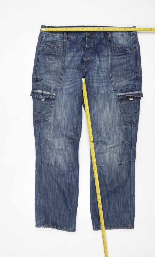 Mens UK Size 36S AIRWALK Regular Fit Straight Blue Jeans