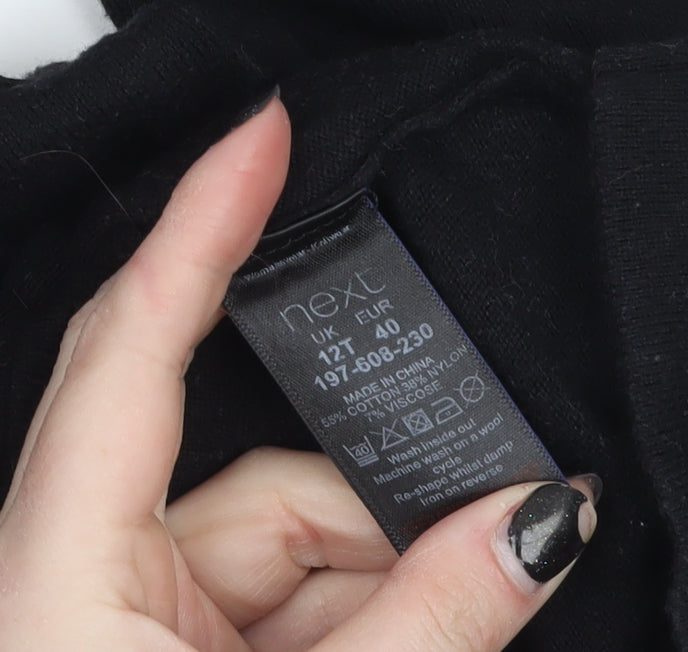 Womens UK Size 12 NEXT Black Tunic Jumper