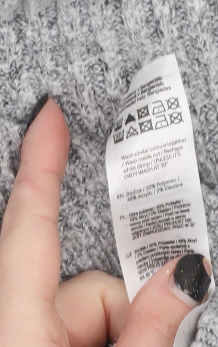 Womens UK Size 12 F&F Grey Pullover Jumper