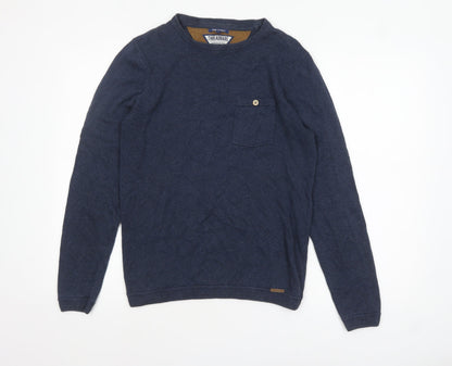 Mens UK Size S Threadbare Blue Pullover Jumper