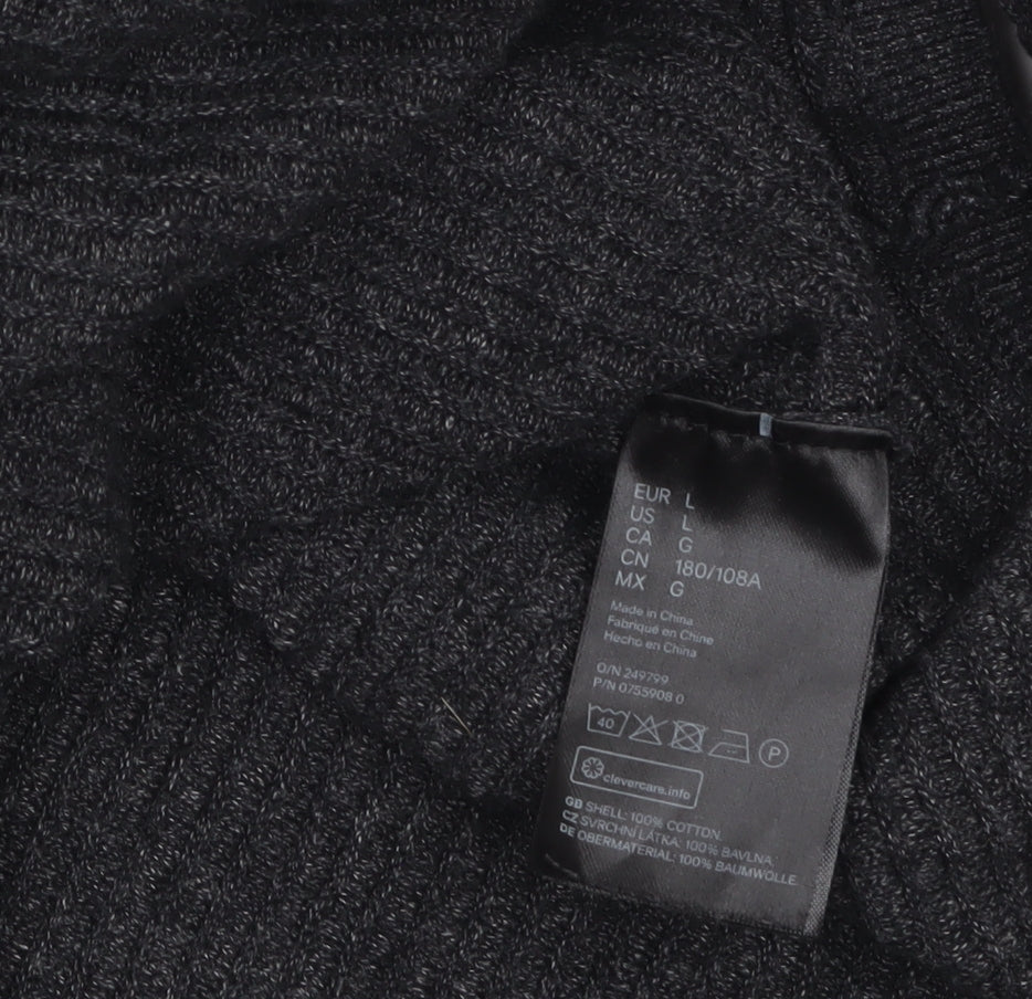 Mens UK Size L H&M Grey Pullover Jumper