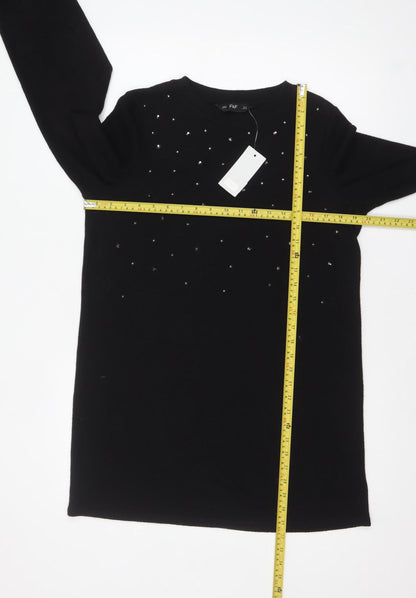 Womens UK Size 10 F&F Black Pullover Jumper