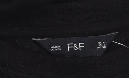 Womens UK Size 10 F&F Black Pullover Jumper