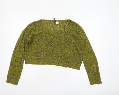 H&M Divided Women's Green Chunky Knit Pullover Jumper Size 12