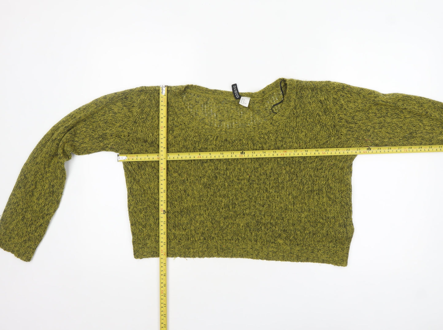 H&M Divided Women's Green Chunky Knit Pullover Jumper Size 12