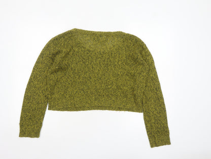 H&M Divided Women's Green Chunky Knit Pullover Jumper Size 12