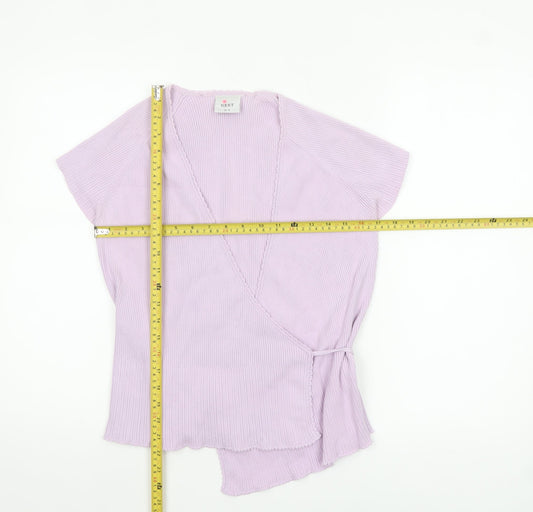 Womens UK Size 16 NEXT Purple Wrap Blouse