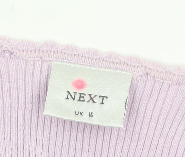 Womens UK Size 16 NEXT Purple Wrap Blouse