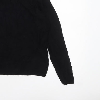Zara Women Black Medium Crew Neck Knit Pullover Jumper