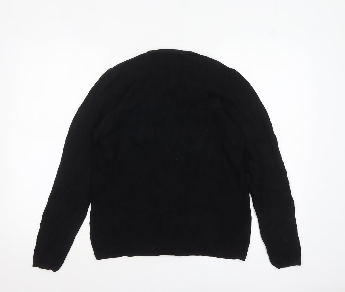 Zara Women Black Medium Crew Neck Knit Pullover Jumper