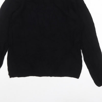 Zara Women Black Medium Crew Neck Knit Pullover Jumper