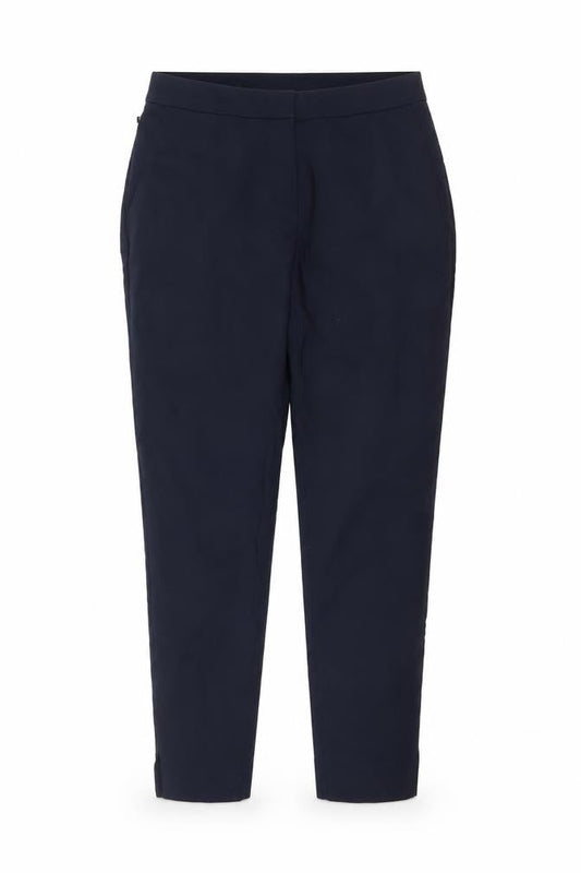 H&M Women's Blue Slim Tapered Cotton Blend Trousers Size 8