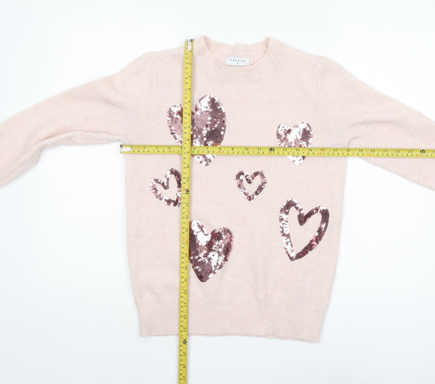 Womens UK Size S Papaya Pink Pullover Jumper