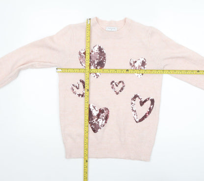 Womens UK Size S Papaya Pink Pullover Jumper