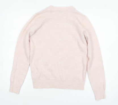 Womens UK Size S Papaya Pink Pullover Jumper