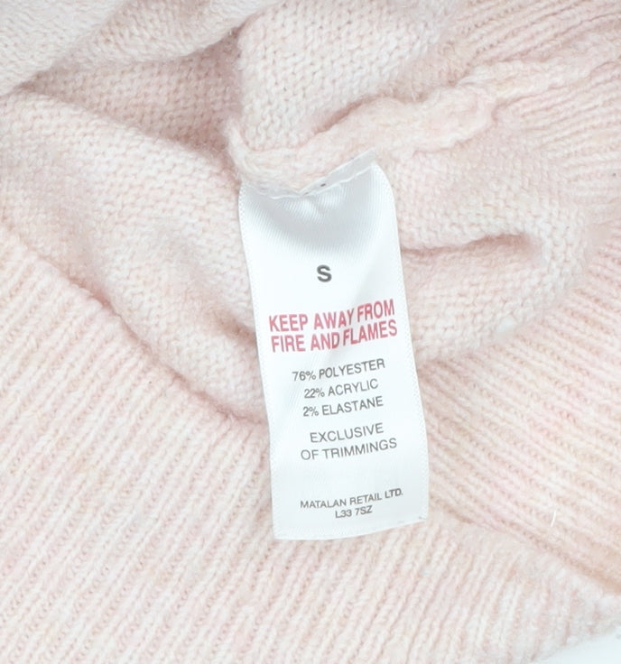 Womens UK Size S Papaya Pink Pullover Jumper