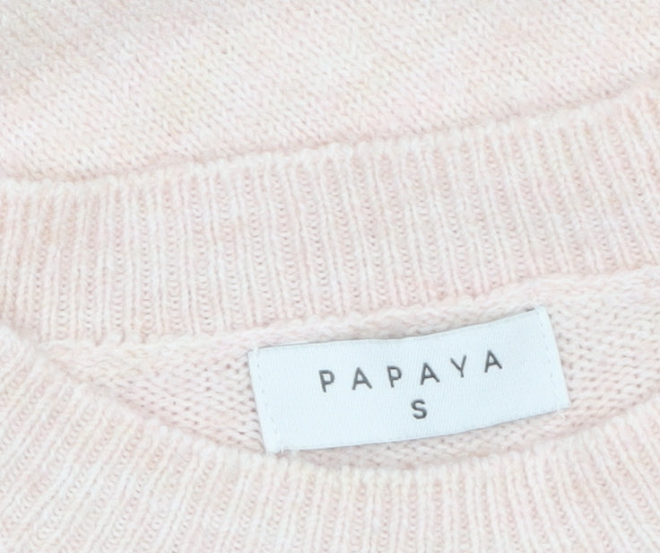 Womens UK Size S Papaya Pink Pullover Jumper