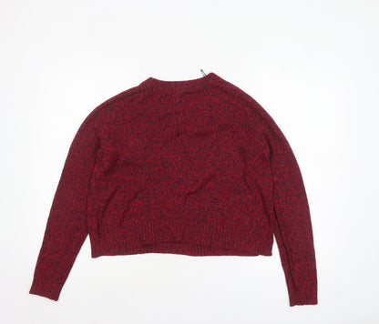 H&M Divided Women's Red Knit Acrylic Pullover Jumper Size 8