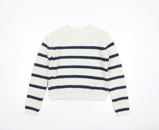 Girls UK Size 13 Years F&F White Pullover Jumper