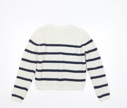 Girls UK Size 13 Years F&F White Pullover Jumper