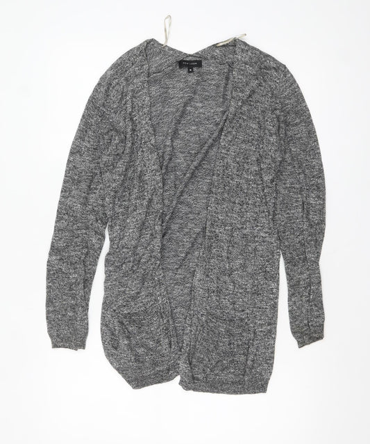 New Look Womens Grey Long Sleeve Open Knit Cotton Cardigan Size 10