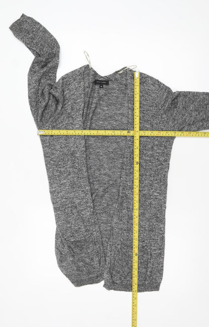 New Look Womens Grey Long Sleeve Open Knit Cotton Cardigan Size 10