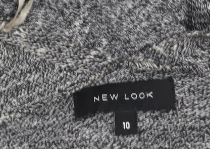 New Look Womens Grey Long Sleeve Open Knit Cotton Cardigan Size 10