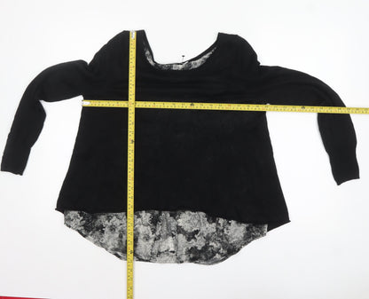 Mint Velvet Womens Black Linen Layered Tunic Blouse Size 12