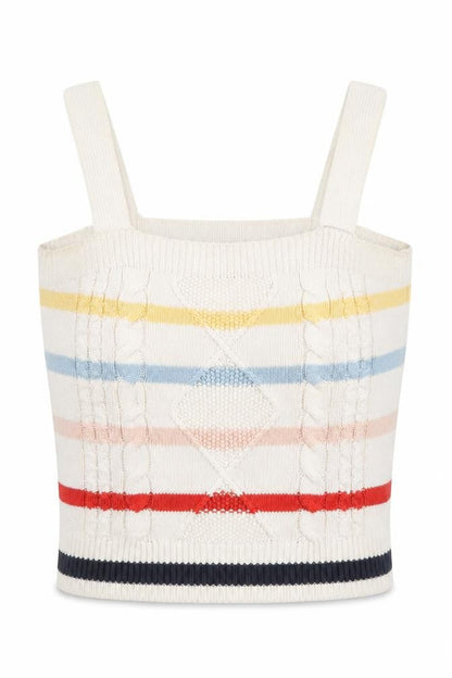 Tu Women’s Multicoloured Striped Knit Camisole Tank Top Size 8