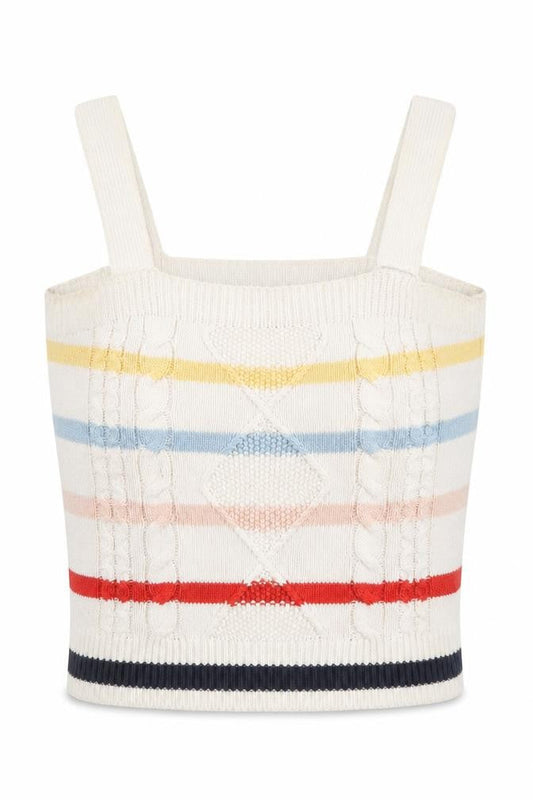 Tu Women’s Multicoloured Striped Knit Camisole Tank Top Size 8