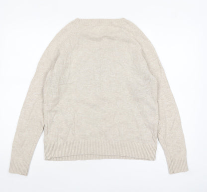Womens UK Size 12 Fat Face Beige Pullover Jumper