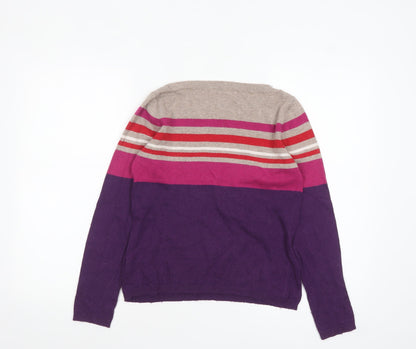 John Lewis Women’s Multicoloured Striped Crew Neck Pullover Jumper Size 10