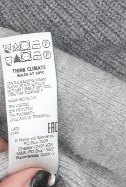 Womens UK Size 14 Marks and Spencer Grey Cardigan Jumper