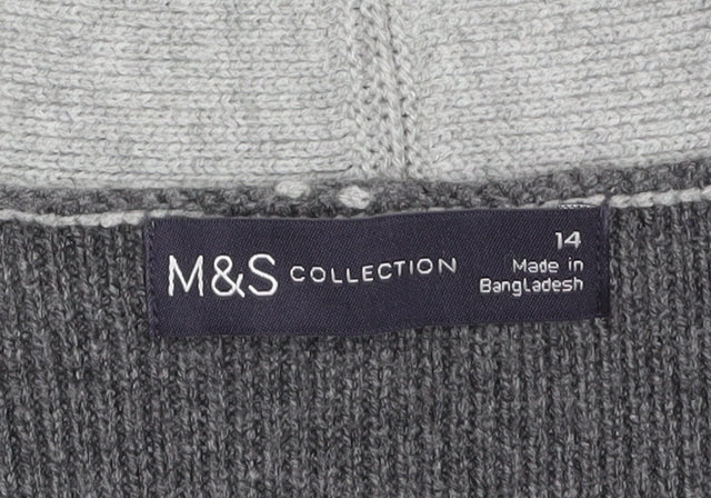 Womens UK Size 14 Marks and Spencer Grey Cardigan Jumper