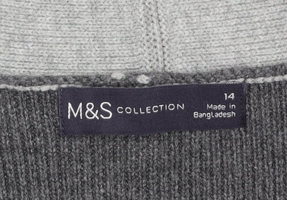 Womens UK Size 14 Marks and Spencer Grey Cardigan Jumper