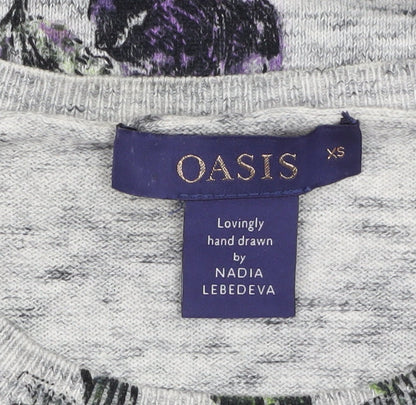 Womens UK Size XS Oasis Grey Pullover Jumper
