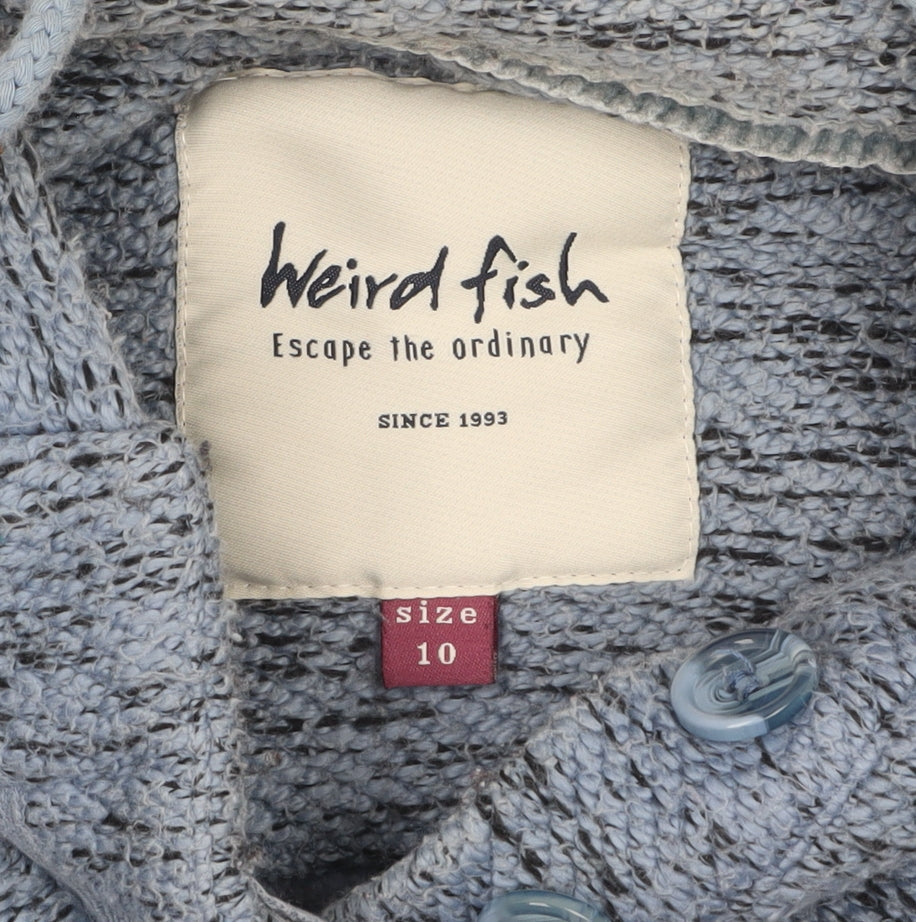 Womens UK Size 10 Weird Fish Blue Pullover Sweatshirt