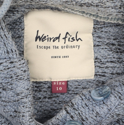 Womens UK Size 10 Weird Fish Blue Pullover Sweatshirt