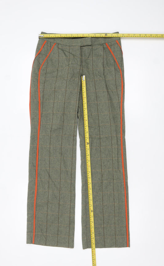 The Limited Women’s Green Check Wool Blend Tailored Trousers Size 6