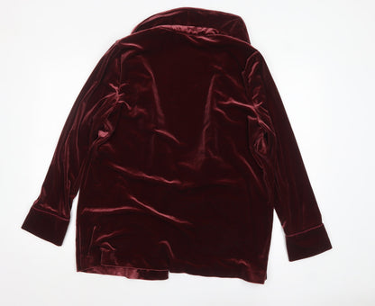 Tu Women's Burgundy Velvet Blazer Size 16 Classic Lined Jacket