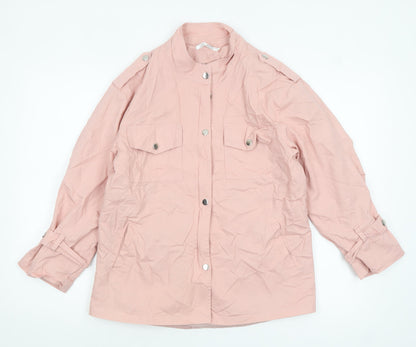Womens UK Size 14 Fashion Pink Military Jacket