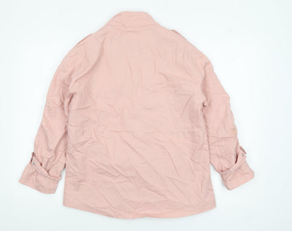 Womens UK Size 14 Fashion Pink Military Jacket