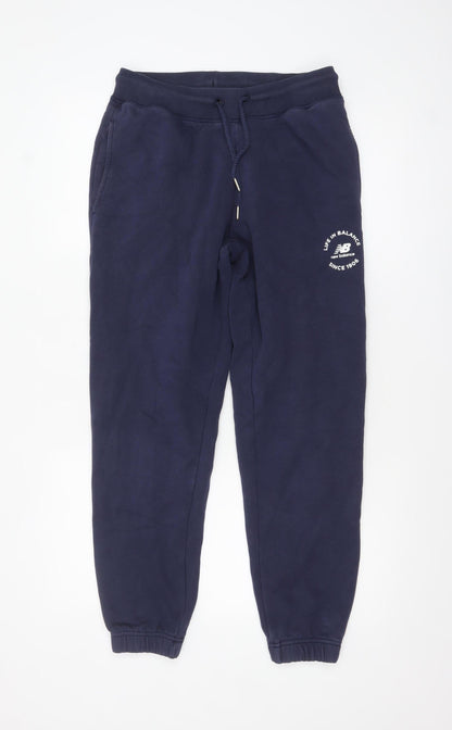Mens UK Size S New Balance Regular Fit Sweatpants Blue Trousers