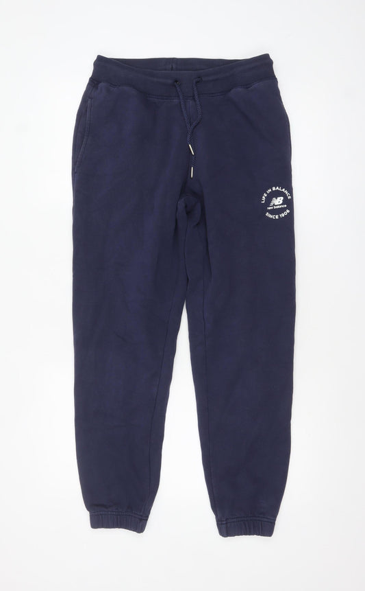 Mens UK Size S New Balance Regular Fit Sweatpants Blue Trousers