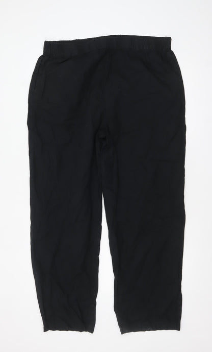 Marks and Spencer Womens Black Size 18 Relaxed Straight Trousers