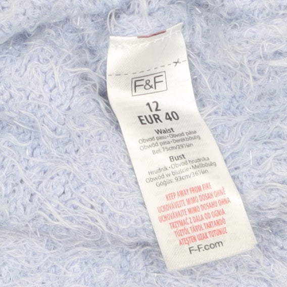 Womens UK Size 12 F&F Blue Pullover Jumper