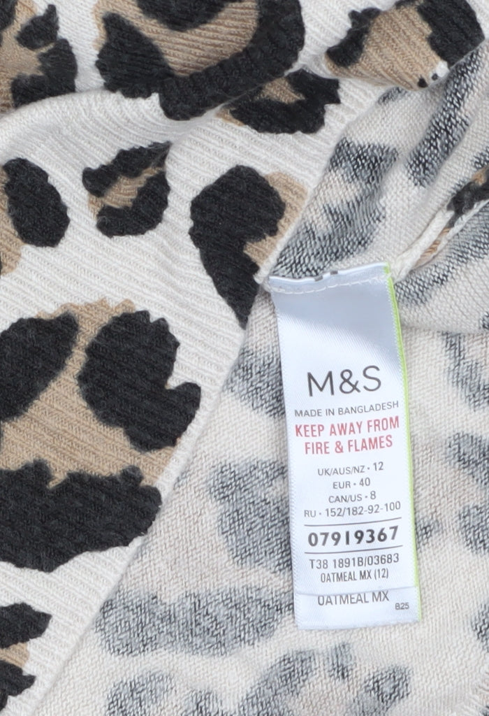 Womens UK Size 12 Marks and Spencer Beige Pullover Jumper