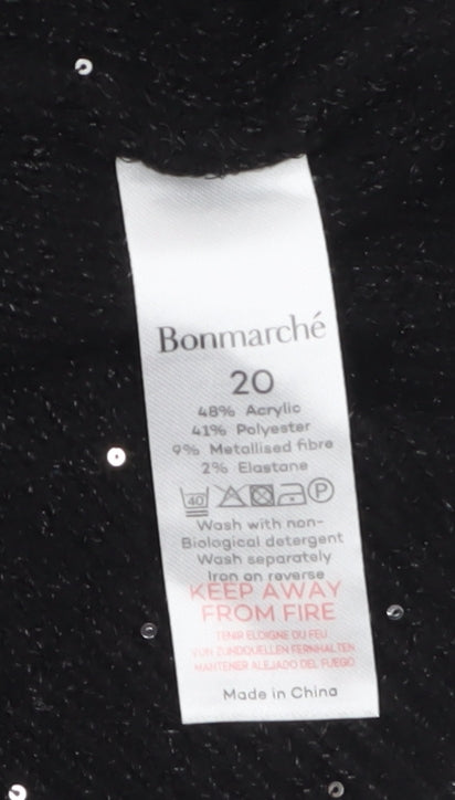 Womens UK Size 20 Bonmarché Black Pullover Jumper